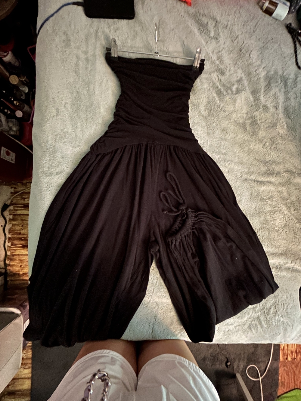 Urban Outfitters Black Strapless Wide-Leg Jumpsuit
